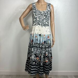 I Am Alberto Makali Vintage Sleeveless Beaded Floral Paisley Maxi Dress Size 8